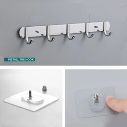Hooks 10Pcs Punch Free Self Adhesive Screw Hook Stick On Nail Wall Hanger No Drilling For Bathroom Kitchen Installation Hanging
