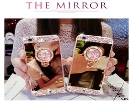 Diamond Soft Mirror Case Crystal Ring Holder Cases With Kickstand For iPhone 12 11 X Xr Xs Max 8 7 6S Plus Samsung S20 note20 A71 6752335