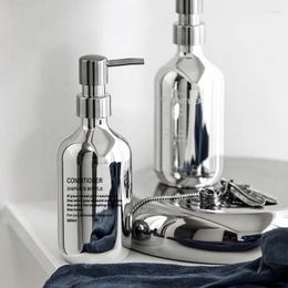 Liquid Soap Dispenser Silver Plating Bottle Mirror Hand Press Refillable Shampoo Body Lotion Bathroom Container