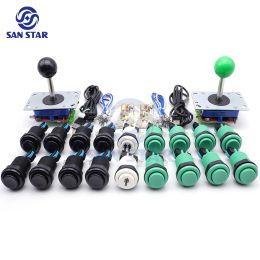 Games Arcade joystick DIY Kit Zero Delay USB Controller PC Sanwa ball Joystick with American 28mm Push Buttons for PC PS3 pandora game