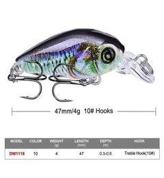 10 Colour Crank Plastic Hard Baits Lures 47cm 4g 10 Fishing Hooks Pesca Fis bbyHjR yhshop20105834375