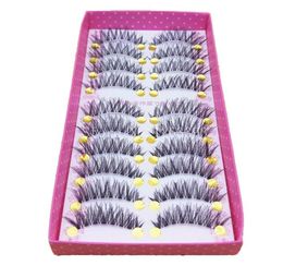 New Makeup False Eyelashes Eyelash 1 Box 10 Pairs Of False Eyelashes Naturally Thick Stage Cross False Eyelashes Smoky Makeup7491771