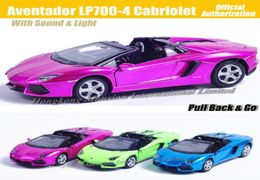 132 Scale Luxury Diecast Alloy Metal Super Sports Car Model For Aventador LP7004 Cabriolet Collection Model Pull Back Toys Car1854879