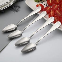 Forks 1pcs Thick Smooth Stainless Steel Grapefruit Spoon Dessert Serrated Edge Cut Fruit Kitchen Gadget