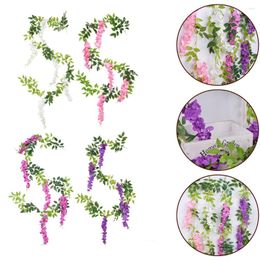 Decorative Flowers 1.8M Artificial Flower Rattan Wisteria Fake Plant Vine Decoration Wedding Wall Hanging Home Decor Accessories