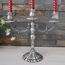 Candle Holders Metal Candles 3 Arm Table Silver Iron Vintage Large European Pillar Bougie Room Vases Stand Gold