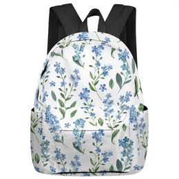 Backpack Spring Watercolor Blue Flower Farm Rural Student School Bags Laptop Custom For Men Women Female Travel Mochila