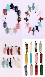 Fashion Jewelry Natural Stone Agate Moon Light Cross Love Pentagram Snail Shell Apple Triangle Water Drop Hexagram Pendant Necklac8131040