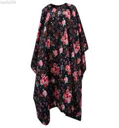 1pc Rose Pattern Printing Adult Haircut Cape Barber Cloak for Home L2208055735587