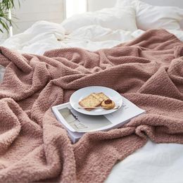 Blankets Super Soft Warm Fleece Breathable Gray Beige Autumn Home Decor Knitted Bedspread Luxury Sofa Bed Plush Throw Blanket