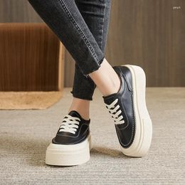 Casual Shoes Fashion Genuine Leather Women's Breathable Thick Sole Versatile Platform Sneakers Women