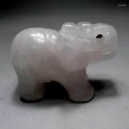 Decorative Figurines 1.5" /26g Rose Quartz Elephant Handmade Stone Carving - Crystals And Stones Healing Mineral Specimen Home Decor Feng