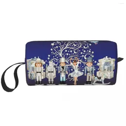 Storage Bags Custom Nutcracker Christmas Ballet Scene Toiletry Bag For Women Makeup Cosmetic Organiser Ladies Beauty Dopp Kit Box