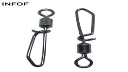 200pcslot Stainless Fishing Swivels Snap Freshwater Saltwater Rolling Swivel with Tshape Snap Quick Change Snap Crap Fishing Con5742674