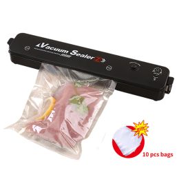 Machine TINTON LIFE 220V/110V Vacuum Sealer Packaging Machine with Free 10pcs Vacuum bags Household Black Food Vacuum Sealer