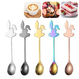 Spoons 1Pcs Cartoon Spoon 304 Stainless Steel Coffee Honey Stirring Ice Cream Dessert Kitchen Tableware