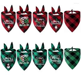 Dog Apparel 10Pcs Christmas Bandana Puppy Accessories Cotton Pet Bibs Cat Scarf Xmas Gift Chihuahua Costume For Small Large Dogs