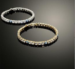 Evil Eye Tennis Bracelet Hip Hop Bracelets for Women Blue Stone Beads Bracelet Mens Jewellery4447264