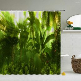 Shower Curtains Landscape Waterproof Tropical Natural Scenery Bathroom 3d Cloth Bath With Hooks Or Mat