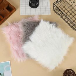 Pillow Faux Sheepskin Chair 3 Colors Warm Hairy Wool Carpet Seat Pad Long Skin Fur Plain Fluffy Area Rugs Washable