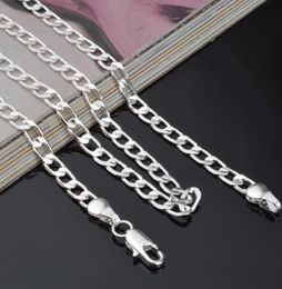 20pcslot 925 Sterling Silver Men Chain Necklaces Jewellery Top Quality 925 Silver Men Figaro Chain Necklaces Mix 16inch 24inch2139871