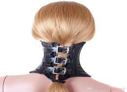 Black Leather Muzzle Mask For Sex Slave Adjustable Straps Buckle Belt Chin Lock Bondage BDSM Kinky Sex Product4891347