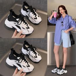 Dress Shoes Daddy Female Spring And Autumn 2024 Thick Sole Inside Increase Korean Version Of Net Surface Casual Sports