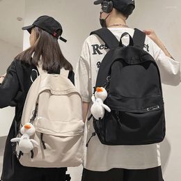 Storage Bags Solid Color Unisex Backpack Nylon Fashion Simple School Bag For Teenage Girl Shoulder Travel