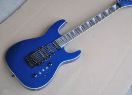Pegs Metallic Blue Body Electric Guitar with Rosewood Fingerboard,black Hardware,provide Customized Services