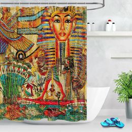 Shower Curtains Ancient Egyptian Pharaoh God Waterproof Fabric Curtain Set