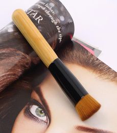 10pcs New Oblique Stlsyle Brush Wooden Handle MultiFunction Mask Brushes Foundation Makeup Too Professional Angled Flat Top Brush7232320