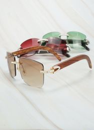 Vintage Shinning Diamond Sunglasses Men Rhinestone Shades for Women Lentes De Sol Mujer Luxury Wood Carter Eyewear for Wedding2162457