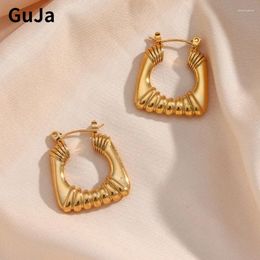 Hoop Earrings Modern Jewellery Luxury Design Metal Geometric Square Drop For Girl Women Party Gifts Cool Trend Ear Accessories