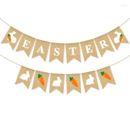 Party Decoration 8 Set Easter Decorations Burlap Banner Carrot Hanging Bunting Garland Spring Favors Fireplace Decor XB