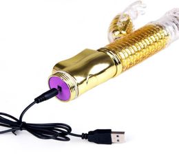 2022 adultshop Rechargeable 36 Modes Rotating Thrusting Rabbit Vibrator Butterfly Clitoris Stimulator G Spot Dildo Vibrator Sex T8100154