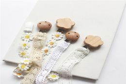 Lace Pacifier Clips Dainty Dummy Holder with Wood Metal Clip Chain Soothes Baby Shower Gifts2087787