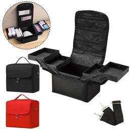 Folding Manicurist Toolbox Portable Cosmetic Bag Travel Makeup Case 240329