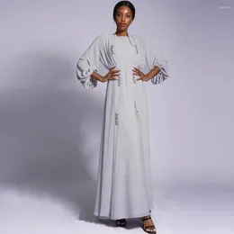 Ethnic Clothing 2 Piece Open Abaya Matching Muslim Set Ramadan Chiffon Rhinestone Kimono Abayas For Women Dubai Turkey Inner Dress Islam