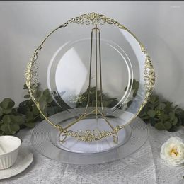 Plates 100 PCS Charger Clear Plastic Tray Round 13 Inches Acrylic Decorative Service Plate For Table Setting