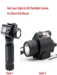 Tactical Red Laser Sight LED Flash Light Combo Flashlight Fit 20 mm Picatinny Rail Mount 6884095