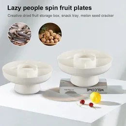 Plates 360° Rotating Divided Serving Tray Platter With Lid Snack Storage Dish Moisture-Proof Household For Party Wedding Entertaining