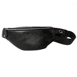 Storage Bags Luxury Leather Fanny Pack Men Waist Bag Fashion Adjustable Belt Male Heuptas Bum Banana Sac