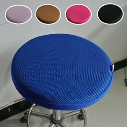 Chair Covers Round Cover Spandex Bar Stool Elastic Seat For Coffee Home Solid Stretch