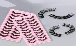 False Eyelashes 10Pairs Russian Strip Lashes Curl Faux 3D Mink Reusable Fluffy Eextensions LashesFalse4659069