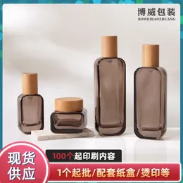 Storage Bottles Pump Bottle Push-type 120ml Essence Lotion Glass Cosmetic Packaging Material Facial Cream Jar Refillable