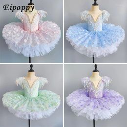 Stage Wear Children's Year Dance Dress Ballet Girl Swan Dancing Fluffy Gauze Skirt