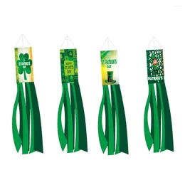 Decorative Figurines 4 Pieces Hanging Decor Windsock St Patrick S Day Outdoor Banner Festival Elements Toy Figures Porch Backyard Garden