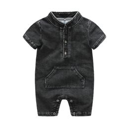 Kids Designer Clothes Girls Boys Romper INS Infant Toddler Denim Jumpsuits 2019 Summer Boutique Baby Climbing Clothing6754334
