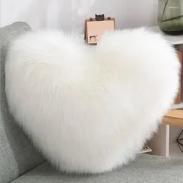 Pillow INS Scandinavian Velvet Sofa Living Room Soft Pure Colour Love Heart-shaped Plush Sample With Core