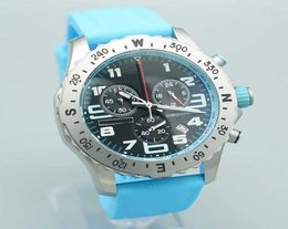 Watch Luxury Mens Japan Super Quartz Endurance Pro Chronograph 44mm Avenger Hurricane Baby Blue Rubber Strap Steel Case 1884 Men W2076143